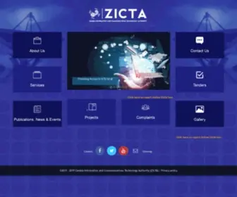 Zicta.zm(Zambia Information and Communications Technology Authority) Screenshot