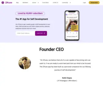 Zifcare.com(Self Development App for Motivation) Screenshot