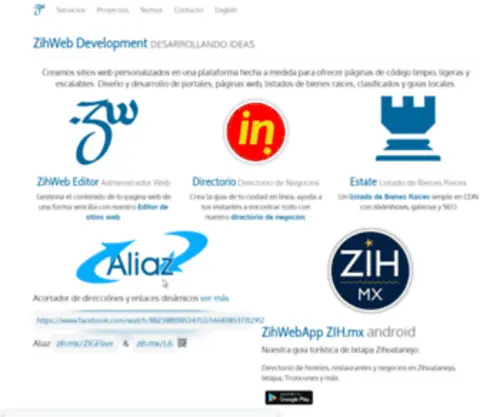 Zihweb.com(Desarrollando Ideas) Screenshot