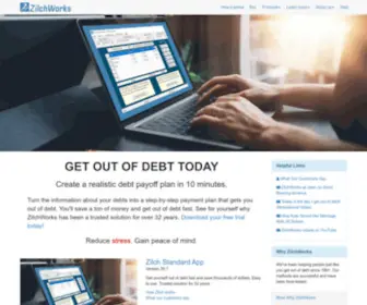 Zilchworks.com(How to Get Out of Debt and Achieve Financial Success One Debt at a Time) Screenshot