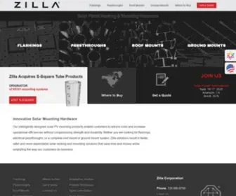 Zillarac.com(Zilla® Solar Mounting Hardware Products) Screenshot