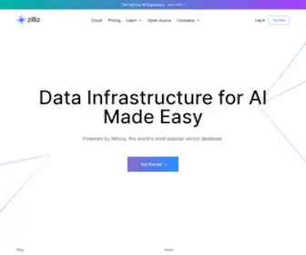 Zilliz.com(Zilliz vector database management system) Screenshot