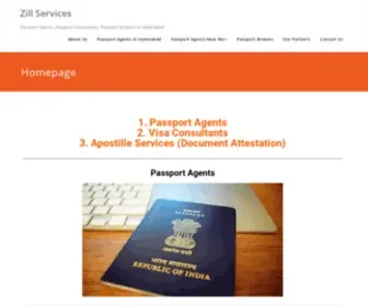 Zillservices.com(Passport Agents in Hyderabad) Screenshot