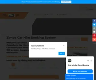 Zimbacarhire.com(Zimba Car Hire Booking System) Screenshot