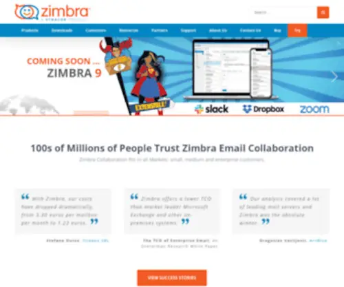 Zimbra.com(Zimbra: A Cloud) Screenshot