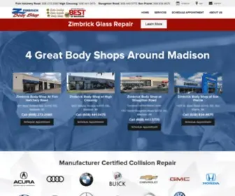 Zimbrickbodyshop.com(Collision Body Shop Madison WI) Screenshot