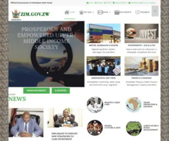 Zim.gov.zw(Government of Zimbabwe) Screenshot