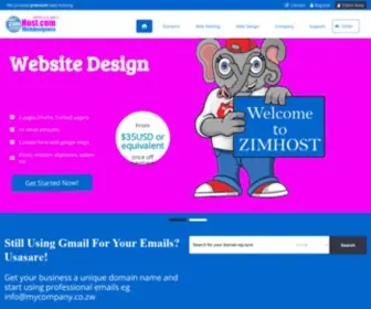 Zimhosts.com(ZimHost Webdesigners) Screenshot