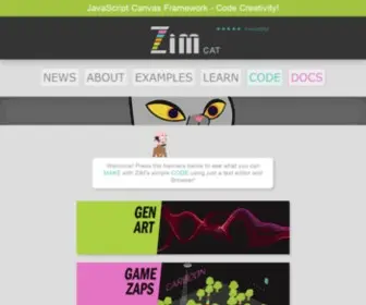 Zimjs.com(ZIM JavaScript Canvas Framework) Screenshot