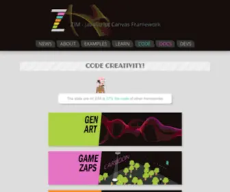 Zimjs.org(ZIM JavaScript Canvas Framework) Screenshot