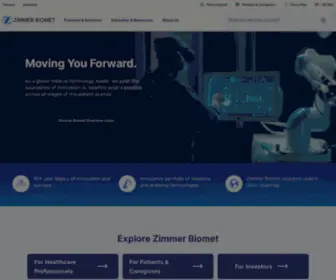 Zimmer.com(Zimmer Biomet) Screenshot