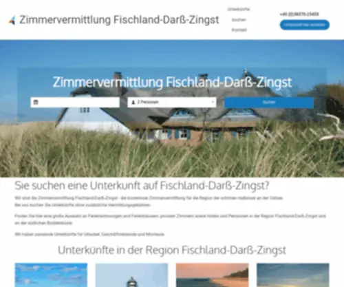 Zimmervermittlung-Fischland-Darss-Zingst.de(Zimmervermittlung Fischland) Screenshot