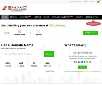 Zinavotechnologies.com(Domain names & web hosting company) Screenshot