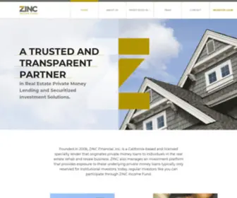 Zincinvesting.com(A TRUSTED AND TRANSPARENT PARTNER in Real Estate Private Money Lending and Securitized Investment Solutions) Screenshot