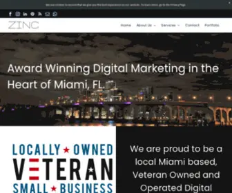 Zincmiami.com(Award Winning Digital Marketing in the Heart of Miami) Screenshot