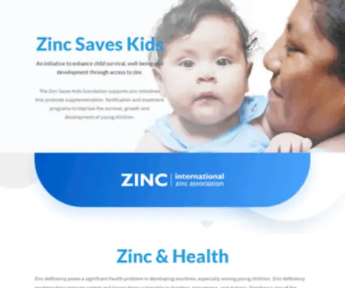 Zincsaveskids.org(The Zinc Saves Kids initiative website) Screenshot