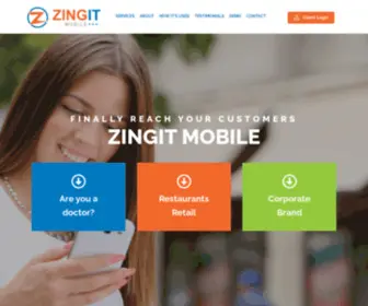 Zingitmobile.com(Mobile Marketing For Your Business) Screenshot