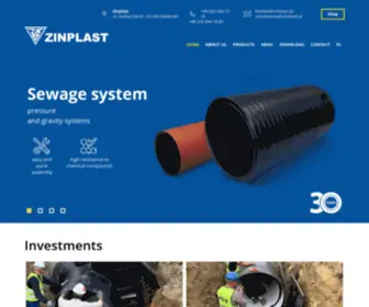 Zinplast.pl(Producent rur kanalizacyjnych oraz wodociągowych) Screenshot