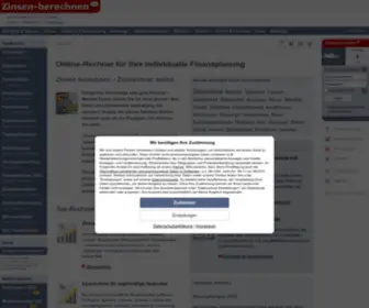 Zinsen-Berechnen.de(Online-Rechner für Ihre Finanzen) Screenshot