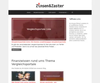 Zinsenundzaster.de(Geld sparen mit Vergleichsportalen) Screenshot