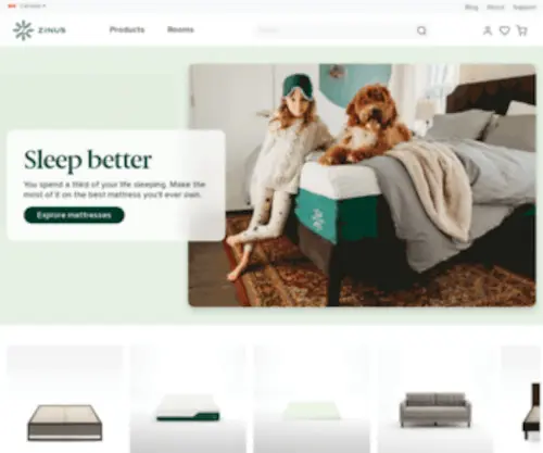 Zinus.ca(Discover Mattresses) Screenshot