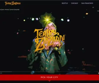 Zinzanni.com(Teatro ZinZanni) Screenshot