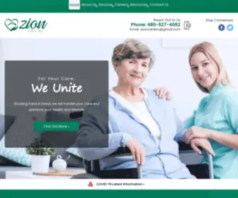 Zioncareinc.com(Zion Care Inc) Screenshot