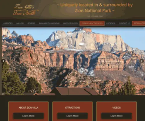 Zionvilla.com(This large secluded vacation rental near Zion National Park) Screenshot