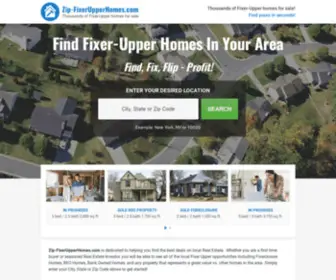 Zip-Fixerupperhomes.com(Cheap Fixer Upper & Distressed Properties.  REO) Screenshot