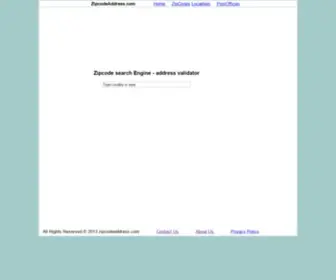 Zipcodeaddress.com(Zipcode Search engine) Screenshot