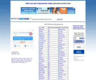 Zipcodecountry.com(USA usa zip code) Screenshot
