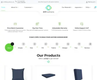 Zipcushions.com(Custom chair cover cushion supplier) Screenshot