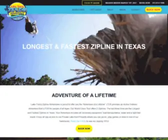 Ziplaketravis.com(Lake Travis Zipline Adventures) Screenshot