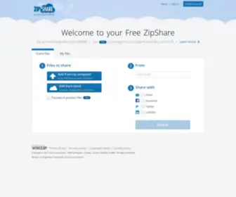 Zipsend.com(Zip and Send Large Files) Screenshot
