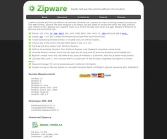 Zipware.org(Free, Fast and Simple Zip Software for Windows) Screenshot