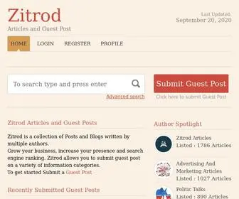 Zitrod.com(Zitrod Articles and Guest Posts) Screenshot