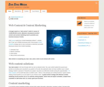 Zivadogmedia.com(Web content solutions for your business. Online content) Screenshot