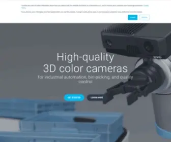 Zivid.com(Bin-picking, logistics, machine tending 3D color camera) Screenshot