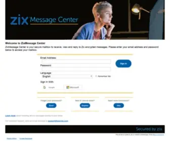 Zixmessagecenter.com(Zixmessage center password authorization) Screenshot