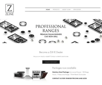 Zlinekitchen.com(ZLINE Kitchen and Bath) Screenshot