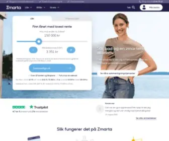 Zmarta.no(Sammenlign lån og finn det billigste lånet på) Screenshot