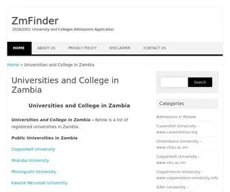 Zmfinder.com(Universities and College in Zambia. Universities and College in Zambia) Screenshot