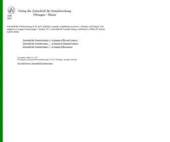 Znaturforsch.com(Verlag) Screenshot