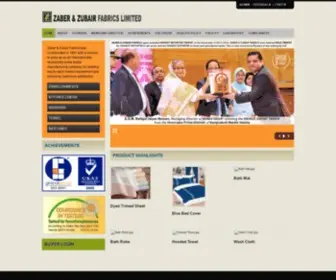 ZNzfab.com(Zaber & Zubair Fabrics Ltd Pages) Screenshot