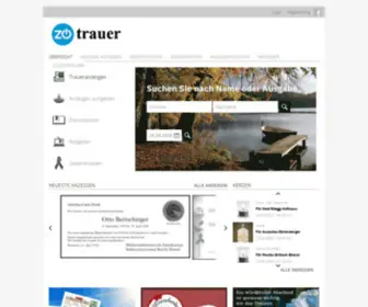 ZO-Trauer.ch(Traueranzeigen Ihrer Region) Screenshot