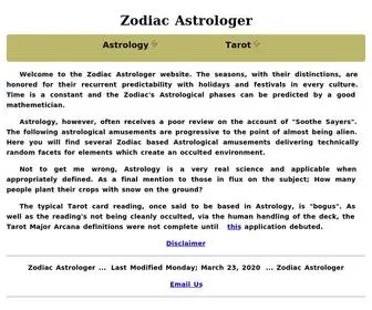 Zodiac-Astrologer.com(Zodiac Astrologer's Occulting Amusements) Screenshot