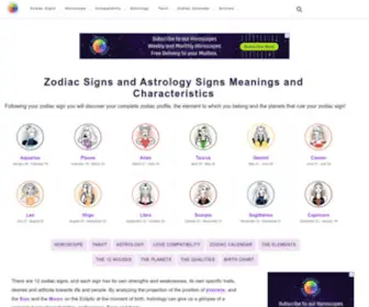 Zodiacsign.com(12 Astrology Zodiac Signs Dates) Screenshot