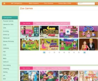 Zoegame.com(Zoe Dolls Games for Girls) Screenshot