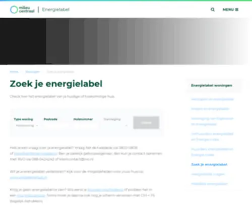 Zoekuwenergielabel.nl(Zoek je energielabel) Screenshot