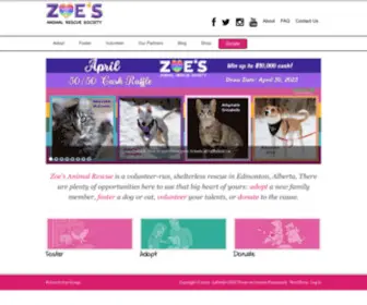 Zoesanimalrescue.org(Animal Rescue & Adoptions) Screenshot
